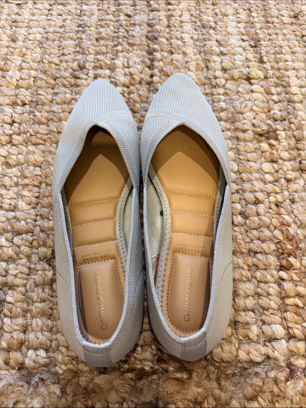 Cynthia Rowley Stone Gray Pointed Slip-On Flats